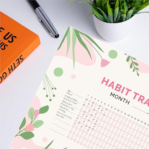Habit Tracker Calendar - Inspirational Habit Journal - 12 Sheets Daily Habit Tracker Journal and Goal Board - Motivational Goal Journal - Great Tool For Productivity And Workout (Design-29) image 5