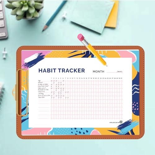 Habit Tracker Calendar - Inspirational Habit Journal - 12 Sheets Daily Habit Tracker Journal and Goal Board - Motivational Goal Journal - Great Tool For Productivity And Workout (Design-16) image 6