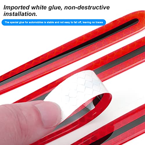 4PCS Car Door Handle Protector Reflective Stickers, 3D Car Door Handle Cup Scratches Protective Films, Night Visibility Safety Warning Decal image 13