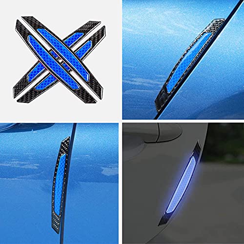 4Pcs Reflective Car Door Edge Guard Stickers Carbon Fiber Auto Car Door Edge Bump Protector Sticker image 3
