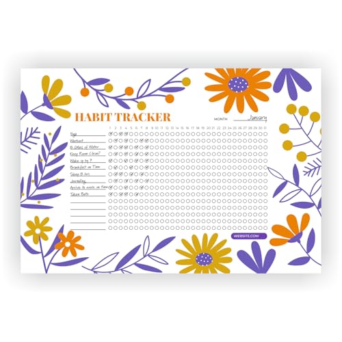 Habit Tracker Calendar - Inspirational Habit Journal - 12 Sheets Daily Habit Tracker Journal and Goal Board - Motivational Goal Journal - Great Tool For Productivity And Workout (Design-12) image 1