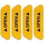 Yellow Car Door Open Reflective Warning Stickers - 4 Pcs