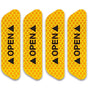 Yellow Car Door Open Reflective Warning Stickers - 4 Pcs