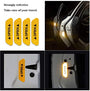 Yellow Car Door Open Reflective Warning Stickers - 4 Pcs