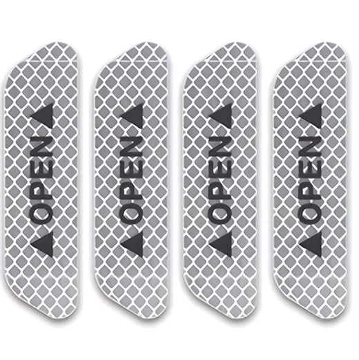 White Car Door Open Reflective Warning Stickers - 4 Pcs