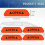 Red Car Door Open Reflective Warning Stickers - 4 Pcs