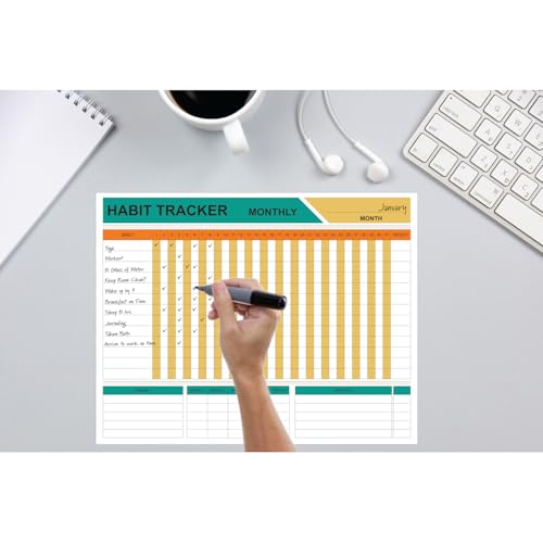 Habit Tracker Calendar - Inspirational Habit Journal - 12 Sheets Daily Habit Tracker Journal and Goal Board - Motivational Goal Journal - Great Tool For Productivity And Workout image 4