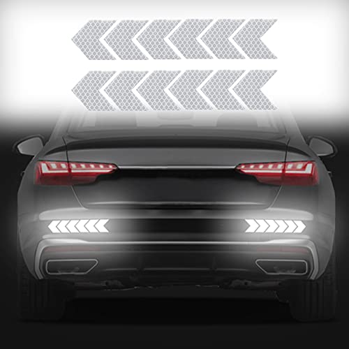 12 pcs Reflective Safety Warning Stripe Stickers Arrow Decals Car Trunk Rear Bumper Guard Body Stickers image 18