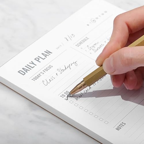 Daily Planner Notepad with Hourly Schedule - ADHD Planner, Time Block Planning Pad, Desktop To Do List, College Supplies, Single Side - 5.75 x 9” - 50 Undated Sheets 50 Tear off Sheets image 5