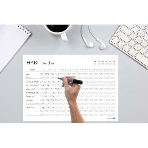 Habit Tracker Calendar - Inspirational Habit Journal - 12 Sheets Daily Habit Tracker Journal and Goal Board - Motivational Goal Journal - Great Tool For Productivity And Workout (Design-14) image 6
