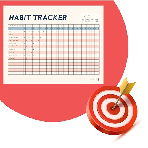 Habit Tracker Calendar - Inspirational Habit Journal - 12 Sheets Daily Habit Tracker Journal and Goal Board - Motivational Goal Journal - Great Tool For Productivity And Workout (Design-20) image 5