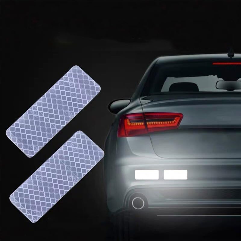 10Pcs Rectangle Car Truck Bumper Safety Reflective Warning Strip Night Driving Riding Safety Stickers Motorcycle Bicycles Safety Sticker image 11