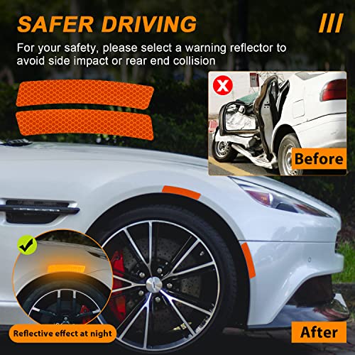 4 Pcs Car Reflective Trim Side Marker Stickers, Automotive Exterior Accessories Door Reflector Guard Wheel Well Arch, Side Bumper Fenders image 16