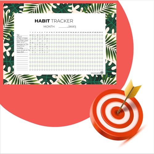 Habit Tracker Calendar - Inspirational Habit Journal - 12 Sheets Daily Habit Tracker Journal and Goal Board - Motivational Goal Journal - Great Tool For Productivity And Workout (Design-17) image 5