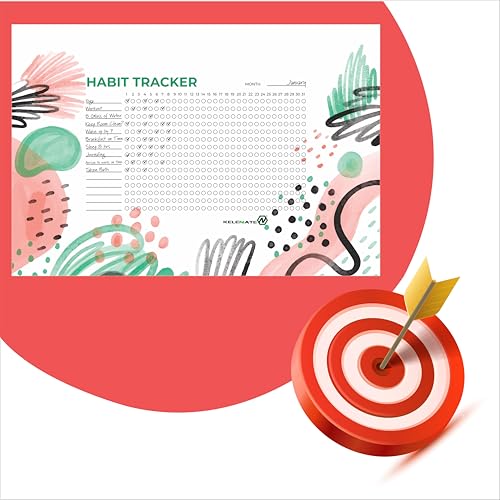 Habit Tracker Calendar - Inspirational Habit Journal - 12 Sheets Daily Habit Tracker Journal and Goal Board - Motivational Goal Journal - Great Tool For Productivity And Workout (Design-18) image 5