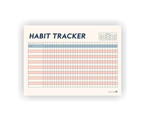 Habit Tracker Calendar - Inspirational Habit Journal - 12 Sheets Daily Habit Tracker Journal and Goal Board - Motivational Goal Journal - Great Tool For Productivity And Workout (Design-20) image 1