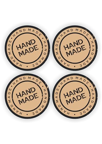 Kraft, 80 Pieces, 2inches, Round, Unique Designs, Self-Adhesive Stickers Labels Roll Decor Tags for Baking Packages, Homemade Gifts, Small Business Supplies