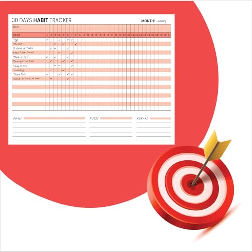 Habit Tracker Calendar - Inspirational Habit Journal - 12 Sheets Daily Habit Tracker Journal and Goal Board - Motivational Goal Journal - Great Tool For Productivity And Workout (Design-5) image 6