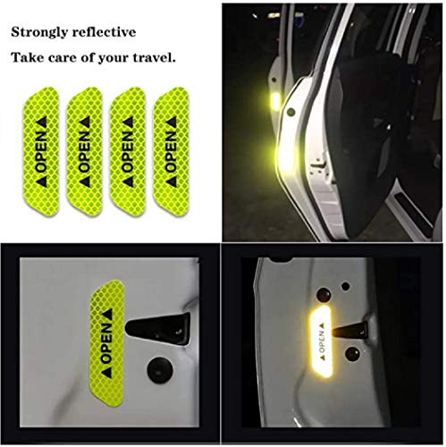 4 pcs Car Reflective Stickers Night Visibility Warning Reflective Door Open Sign Tape Universal Adhesive for Auto 9.5 x 2.5cm image 10