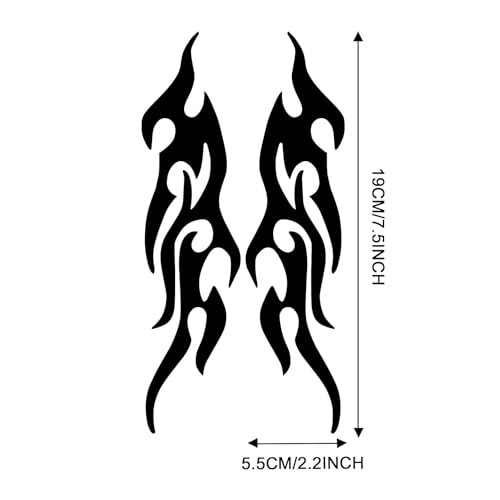 Flame Reflective Sticker for Car Flame Racing Sports Stripe Decal Vinyl Waterproof Decal Decoration for Car Body Vehicles 4 Pcs image 2