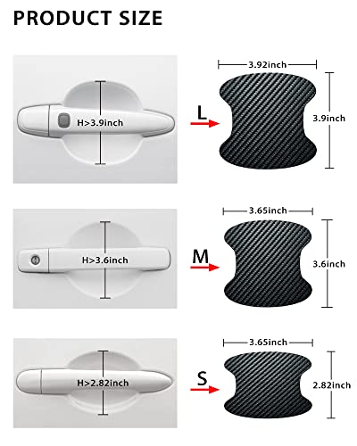 4PCS Car Door Handle Scratch Protectors, Carbon Fiber Paint Scratch Protector Sticker Auto Door Paint Guard Car Door Cup Scratch Protection Films image 9