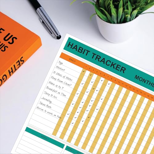 Habit Tracker Calendar - Inspirational Habit Journal - 12 Sheets Daily Habit Tracker Journal and Goal Board - Motivational Goal Journal - Great Tool For Productivity And Workout image 6