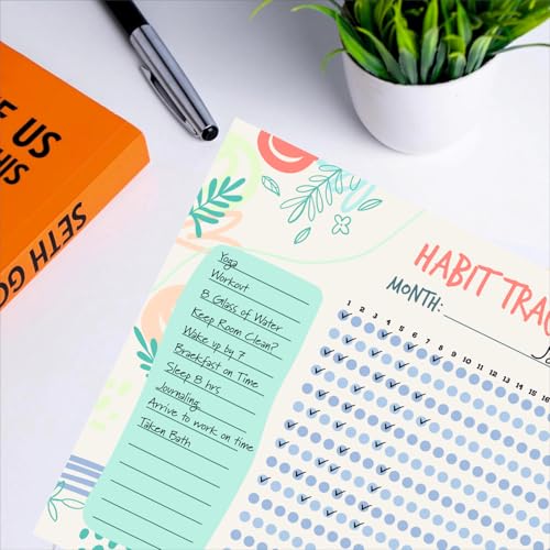 Habit Tracker Calendar - Inspirational Habit Journal - 12 Sheets Daily Habit Tracker Journal and Goal Board - Motivational Goal Journal - Great Tool For Productivity And Workout (Design-13) image 3