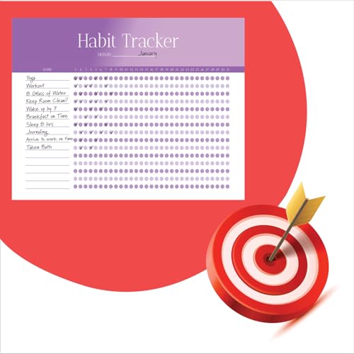Habit Tracker Calendar - Inspirational Habit Journal - 12 Sheets Daily Habit Tracker Journal and Goal Board - Motivational Goal Journal - Great Tool For Productivity And Workout (Design-9) image 4