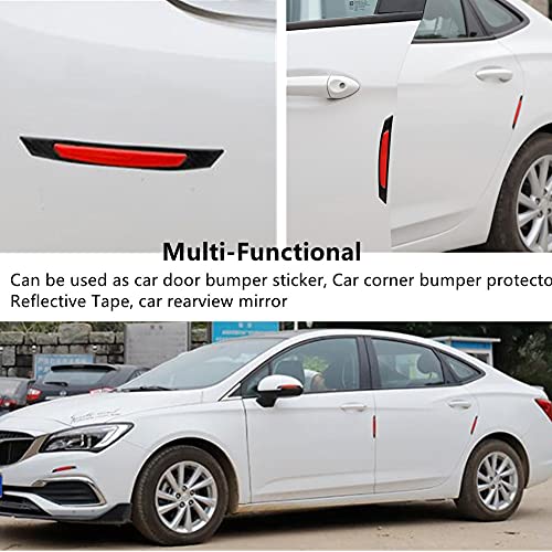 4Pcs Reflective Car Door Edge Guard Stickers Carbon Fiber Auto Car Door Edge Bump Protector Sticker image 9