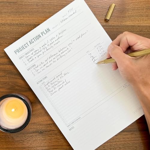 Project Planner Notepad, Single Side - 5.75 x 9” Planning Pad for Project Management with Checklist, Action Items, Notes - Task Planner - To Do List Organizer For Work & School - 50 Tear Off Sheets image 3
