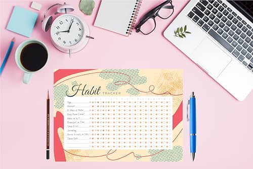 Habit Tracker Calendar - Inspirational Habit Journal - 12 Sheets Daily Habit Tracker Journal and Goal Board - Motivational Goal Journal - Great Tool For Productivity And Workout (Design-25) image 4