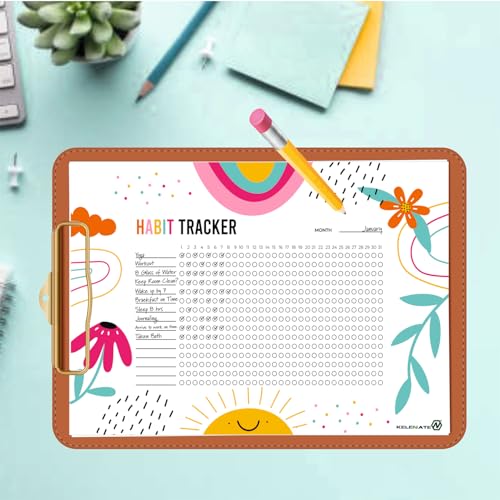 Habit Tracker Calendar - Inspirational Habit Journal - 12 Sheets Daily Habit Tracker Journal and Goal Board - Motivational Goal Journal - Great Tool For Productivity And Workout (Design-15) image 6