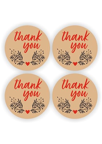Kraft, 80 Pieces, 2inches, Round, Unique Designs, Self-Adhesive Stickers Labels Roll Decor Tags for Baking Packages, Homemade Gifts, Small Business Supplies