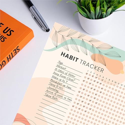 Habit Tracker Calendar - Inspirational Habit Journal - 12 Sheets Daily Habit Tracker Journal and Goal Board - Motivational Goal Journal - Great Tool For Productivity And Workout (Design-26) image 5