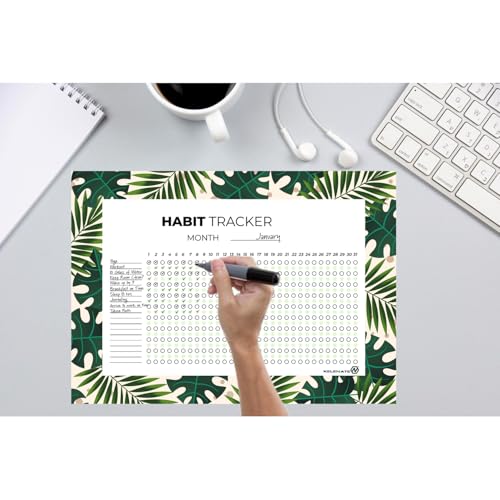 Habit Tracker Calendar - Inspirational Habit Journal - 12 Sheets Daily Habit Tracker Journal and Goal Board - Motivational Goal Journal - Great Tool For Productivity And Workout (Design-17) image 2