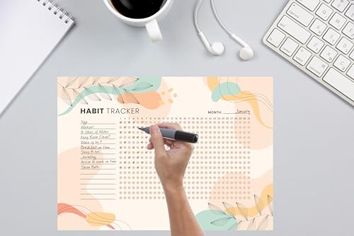 Habit Tracker Calendar - Inspirational Habit Journal - 12 Sheets Daily Habit Tracker Journal and Goal Board - Motivational Goal Journal - Great Tool For Productivity And Workout (Design-26) image 3