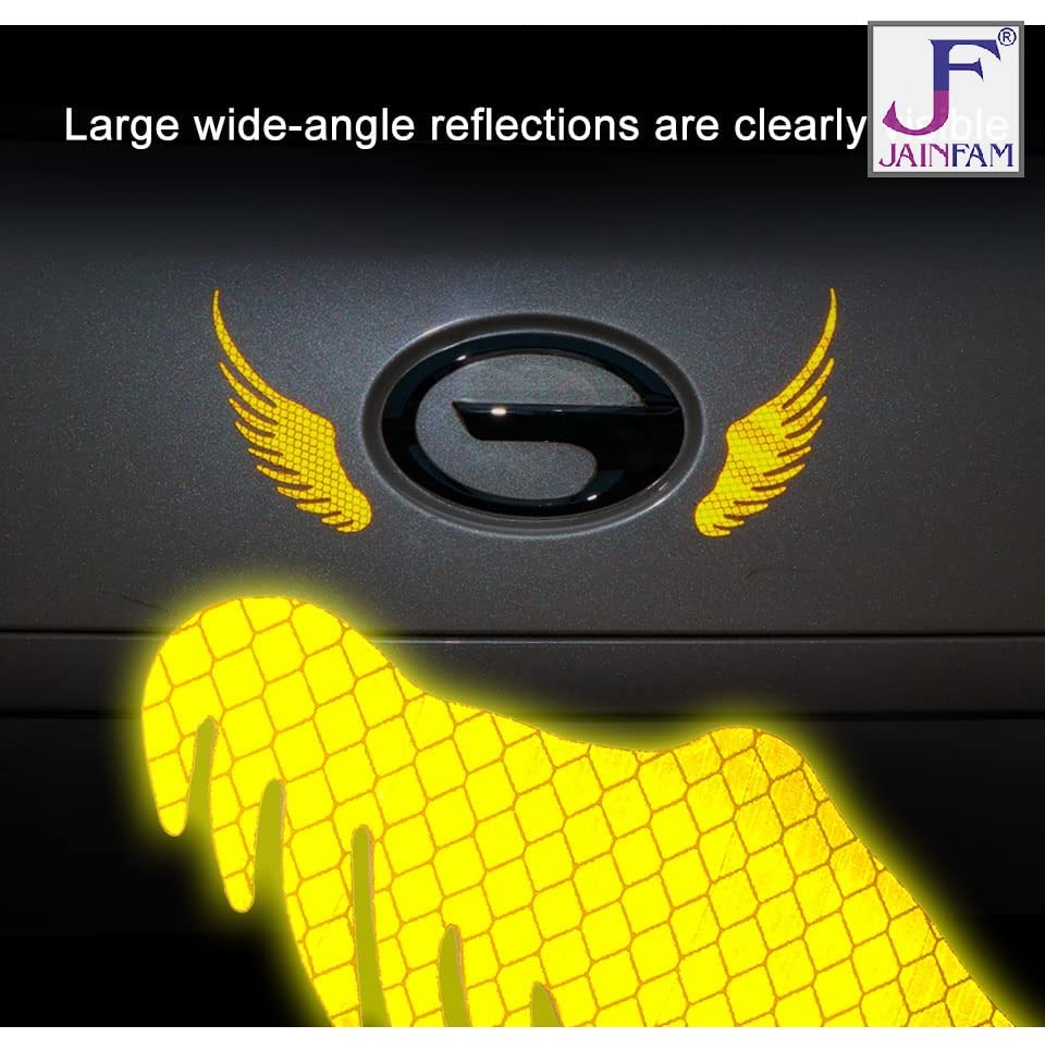 Safety Warning Reflective Car Sticker Angel Wings Reflective Warning Sign Funny Bike Decal Sticker Motorbike Reflective Sticker image 5