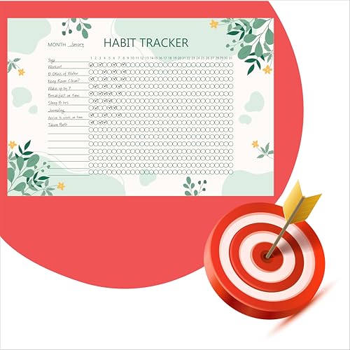 Habit Tracker Calendar - Inspirational Habit Journal - 12 Sheets Daily Habit Tracker Journal and Goal Board - Motivational Goal Journal - Great Tool For Productivity And Workout (Design-28) image 5