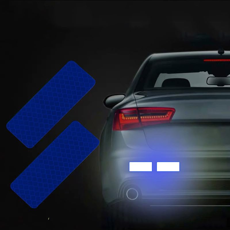 10Pcs Rectangle Car Truck Bumper Safety Reflective Warning Strip Night Driving Riding Safety Stickers Motorcycle Bicycles Safety Sticker image 8