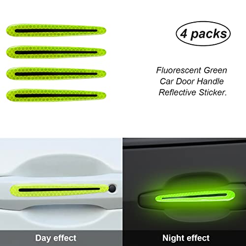 4PCS Car Door Handle Protector Reflective Stickers, 3D Car Door Handle Cup Scratches Protective Films, Night Visibility Safety Warning Decal image 10
