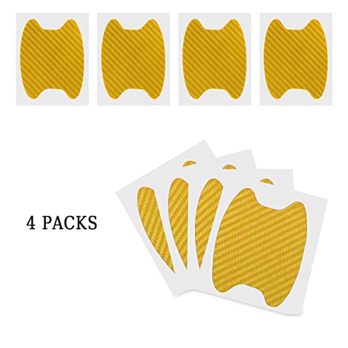 4PCS Car Door Handle Cup Stickers, Carbon Fiber Scratch Auto Door Protective Film, Non-Marking Car Door Bowl Protector,Handle Paint Cover Guard image 6