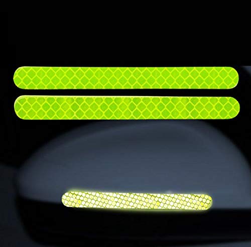 2pcs Rearview Mirror Sticker, Automotive Reflective Stickers Mirror Protection Car Rear View Mirror Stickers Night Light Warning Strip image 2