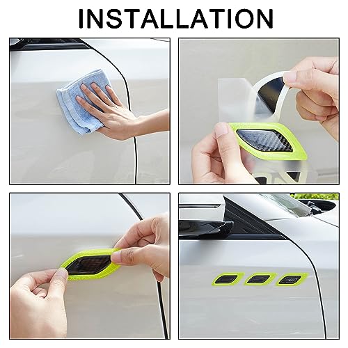 6Pcs 3D Strong Reflective Stripe Sticker for Car Fender Hood Bumper High-Intensity Night Visibility Reflective Decal Safety Warning Diamond Grade Carbon Fiber Universal for Car SUV image 13