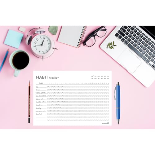 Habit Tracker Calendar - Inspirational Habit Journal - 12 Sheets Daily Habit Tracker Journal and Goal Board - Motivational Goal Journal - Great Tool For Productivity And Workout (Design-14) image 2