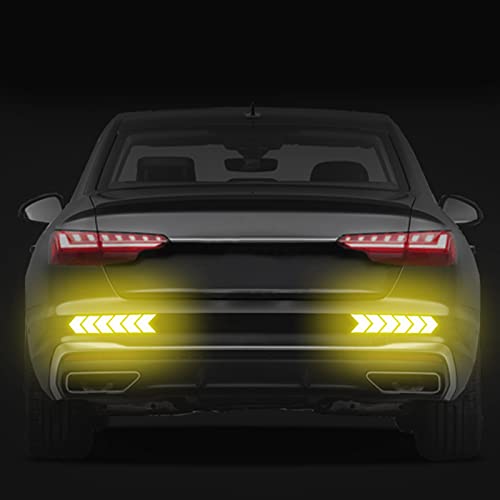 12 pcs Reflective Safety Warning Stripe Stickers Arrow Decals Car Trunk Rear Bumper Guard Body Stickers image 9
