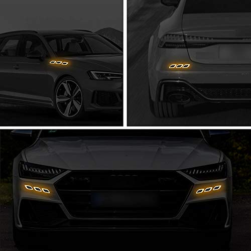 6Pcs 3D Strong Reflective Stripe Sticker for Car Fender Hood Bumper High-Intensity Night Visibility Reflective Decal Safety Warning Diamond Grade Carbon Fiber Universal for Car SUV image 17