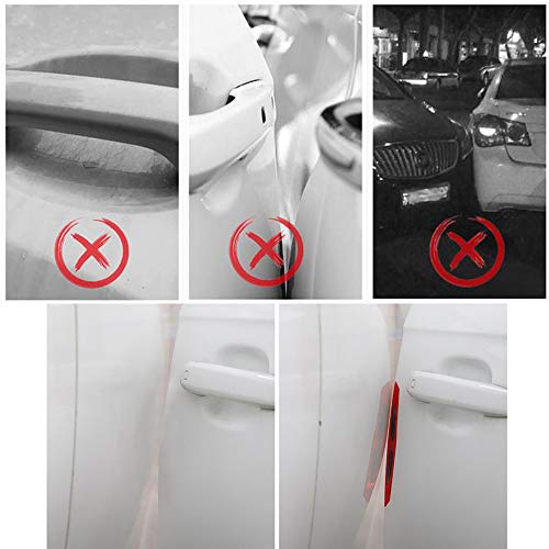 8 Pack Car Door Handle Cup Cover Scratch Protector Stickers,Safety Reflective Strips Stickers Vehicle Accessories Paint Protection Film Pad image 5