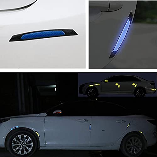 4Pcs Reflective Car Door Edge Guard Stickers Carbon Fiber Auto Car Door Edge Bump Protector Sticker image 4