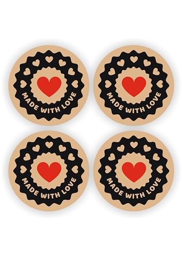 Kraft, 80 Pieces, 2inches, Round, Unique Designs, Self-Adhesive Stickers Labels Roll Decor Tags for Baking Packages, Homemade Gifts, Small Business Supplies