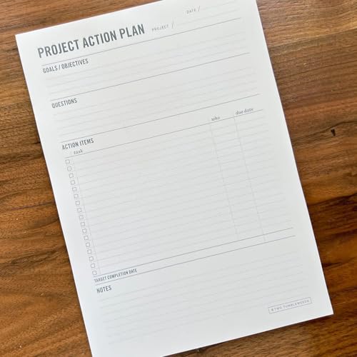 Project Planner Notepad, Single Side - 5.75 x 9” Planning Pad for Project Management with Checklist, Action Items, Notes - Task Planner - To Do List Organizer For Work & School - 50 Tear Off Sheets image 4
